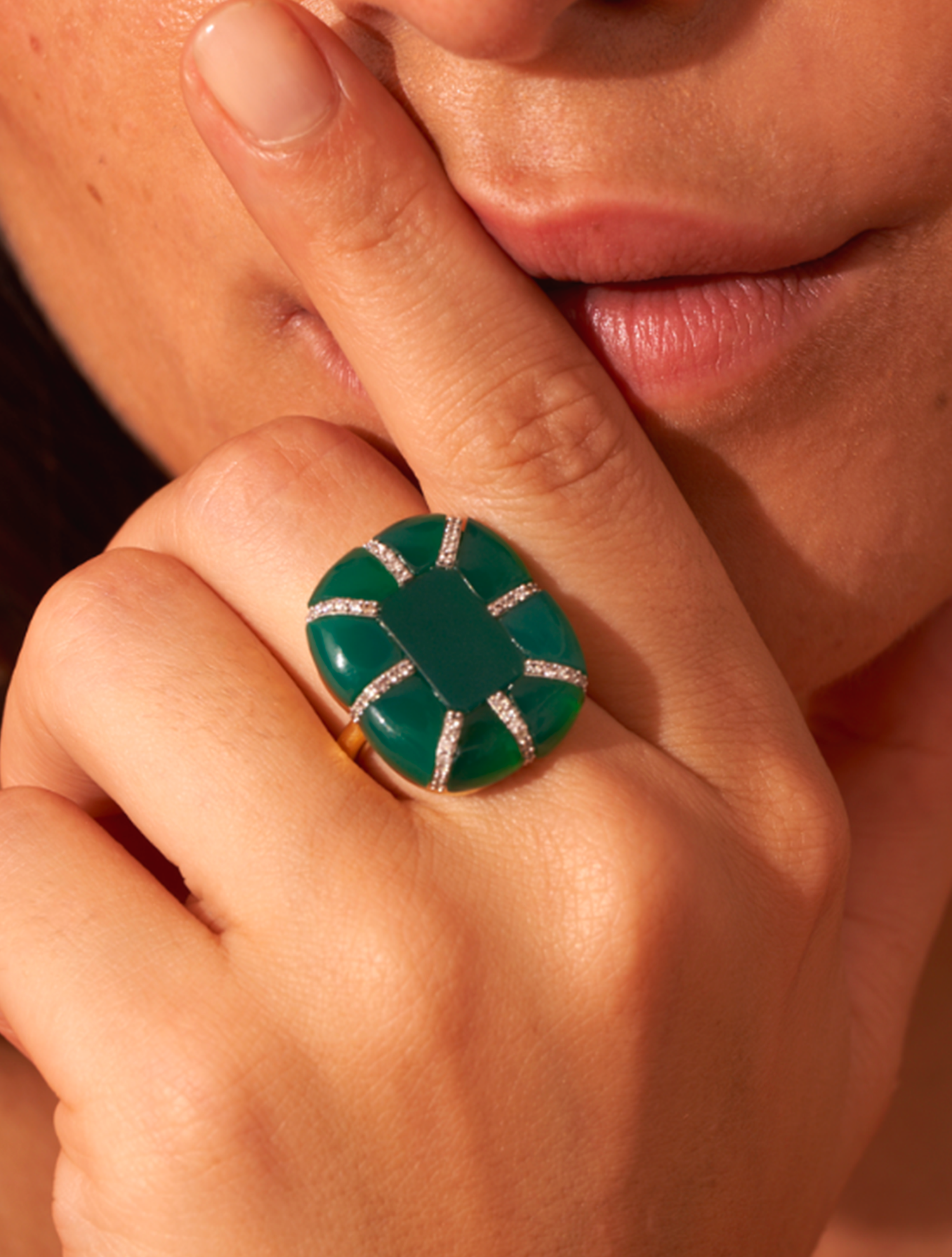 Bague Reem - Onyx Vert