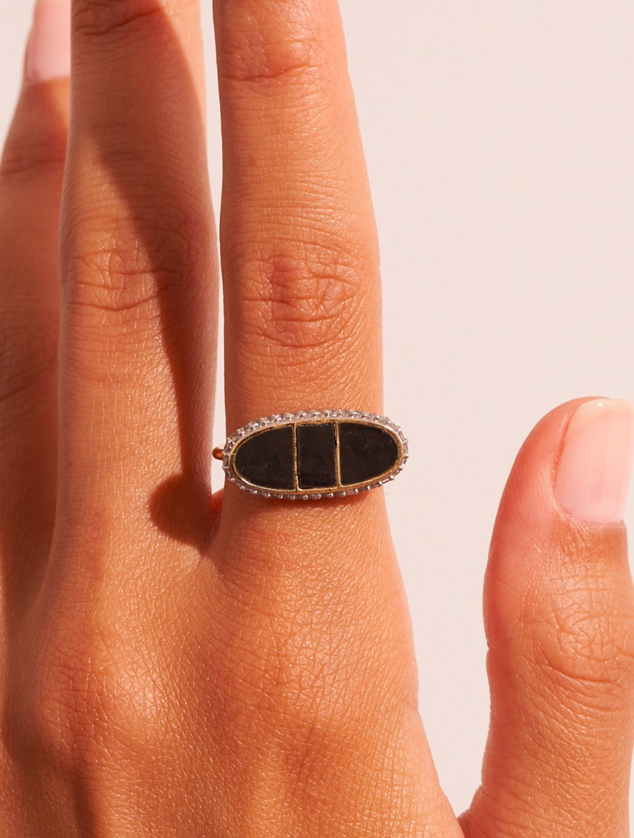 Bague Izy 1 - Onyx Texturé