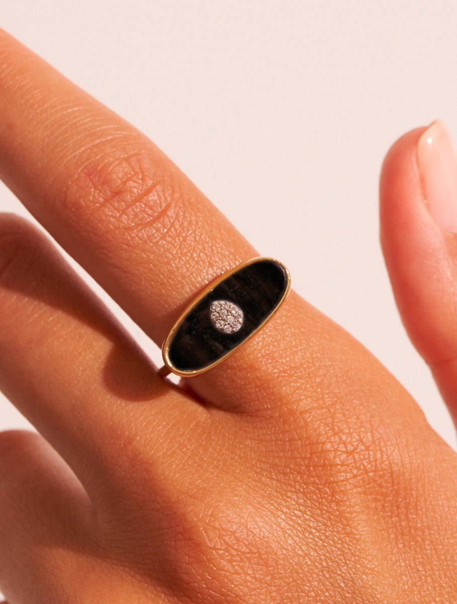 Bague Izy 2 - Onyx Texturé