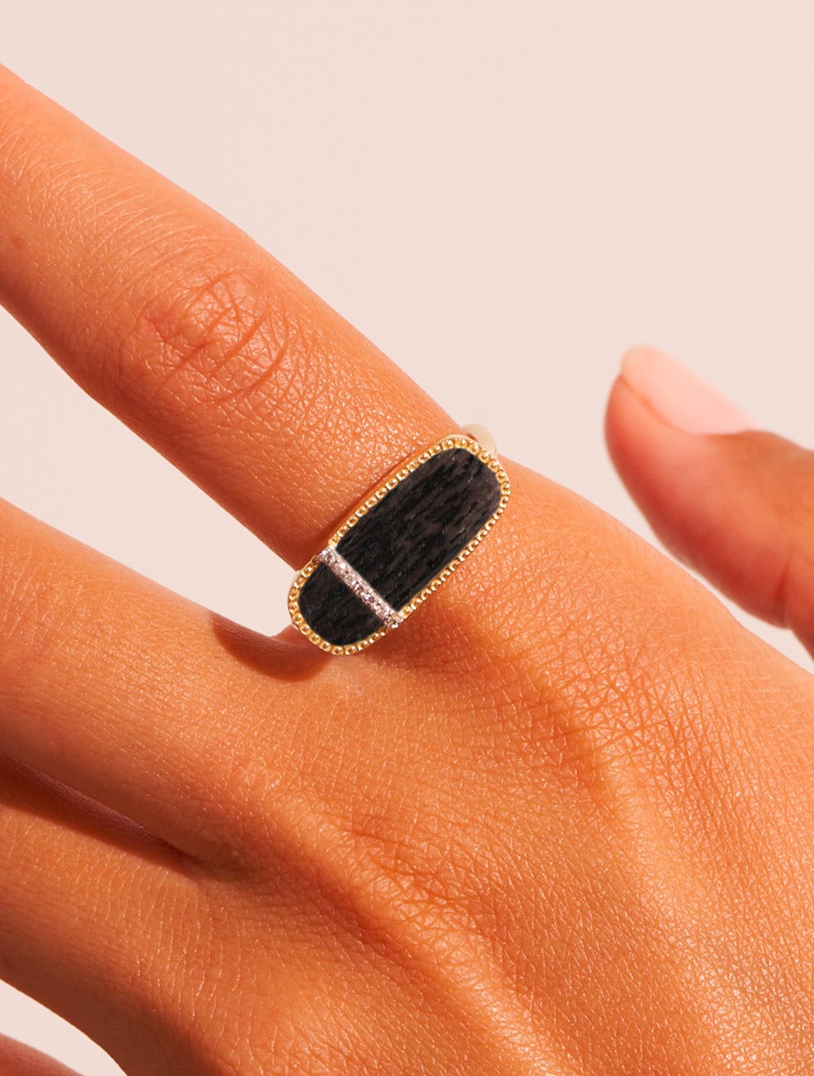 Bague Izy 3 - Onyx Texturé