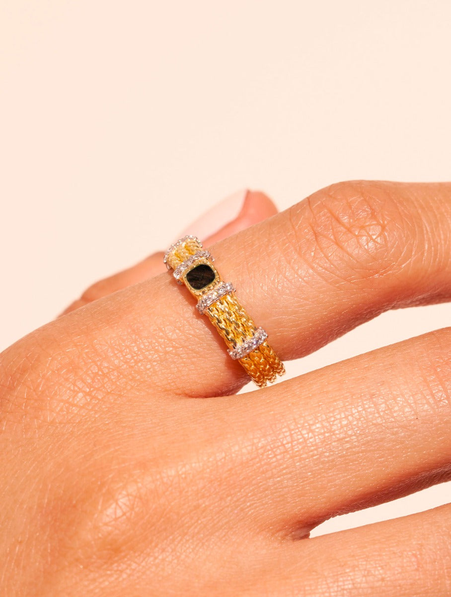 Bague Kaïa - Onyx texturé