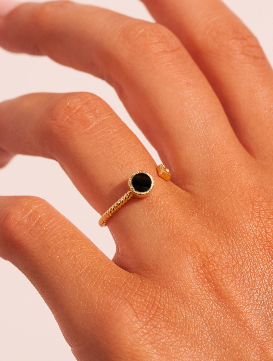 Bague Livy - Onyx Texturé