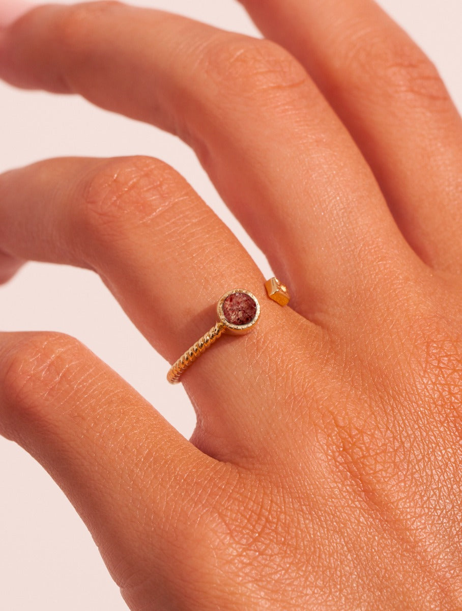 Bague Livy - Quartz Fraise