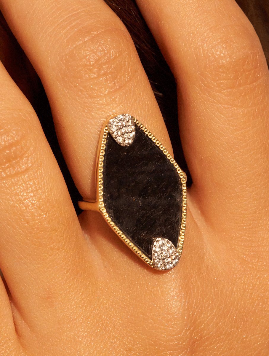 Bague Mayan - Onyx Texturé