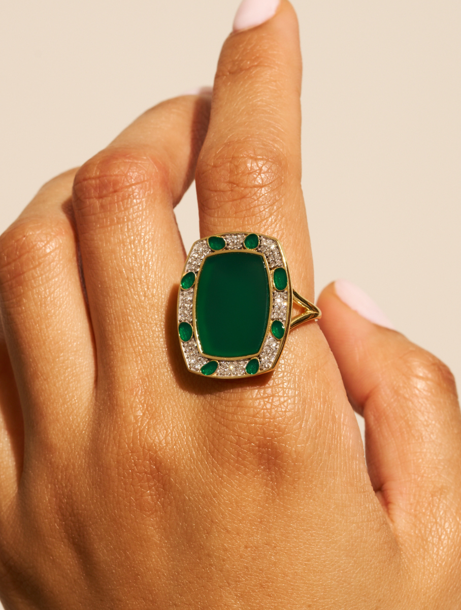 Bague Ranee - Onyx Vert