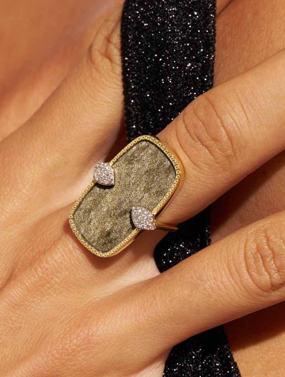 Sangha Ring - Golden Obsidian