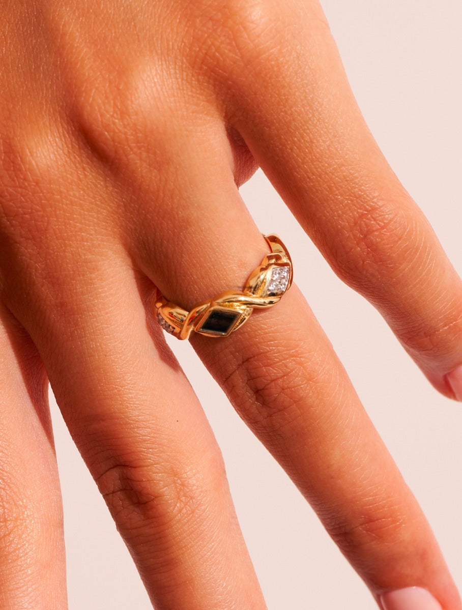 Bague Sani - Onyx Texturé