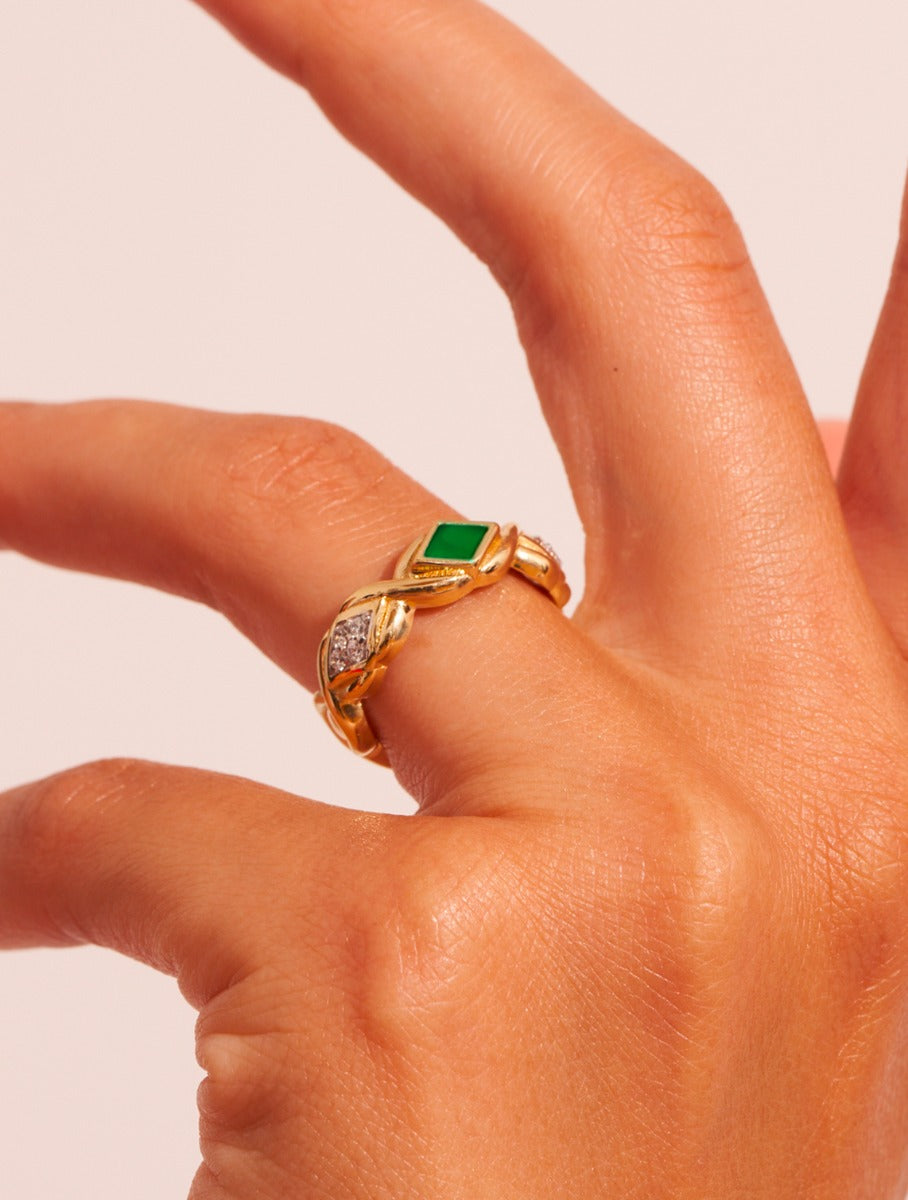 Bague Sani - Onyx Vert