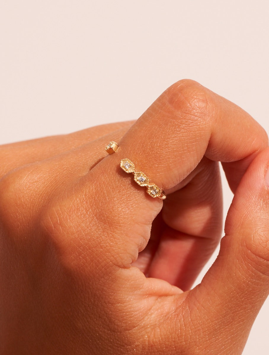 Tara Ring - White Zircons