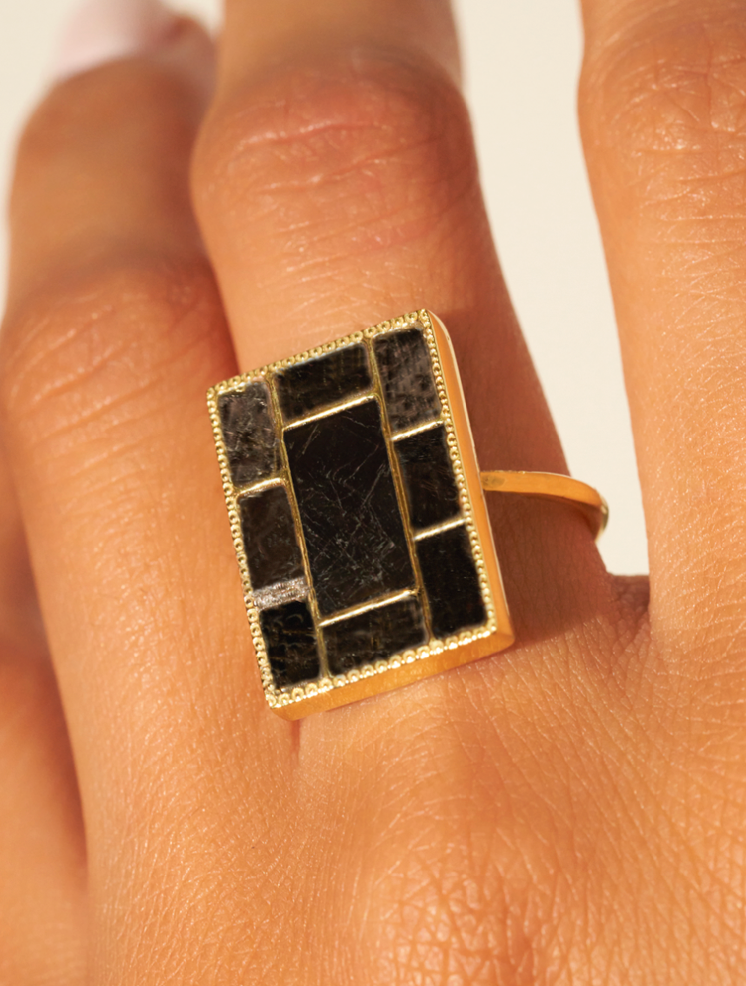 Bague Mara - Onyx Texturé