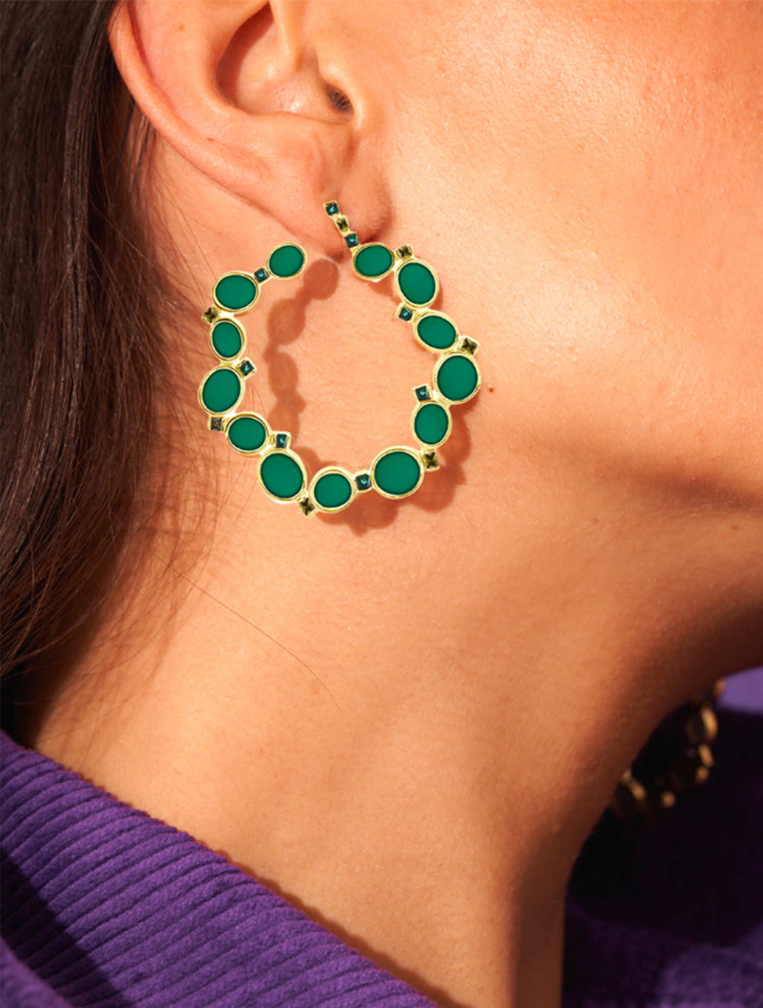 Boucles d'oreilles Héra - Onyx Vert