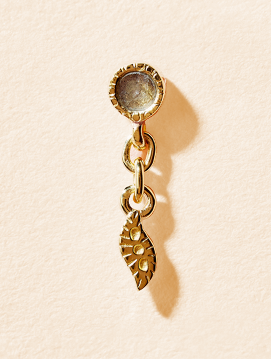 Mono boucle d'oreille Mali - Labradorite
