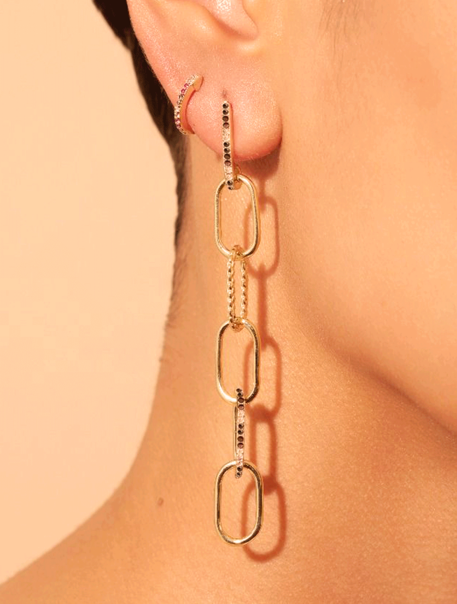 Boucles d'oreilles Rheya - Zircons noirs