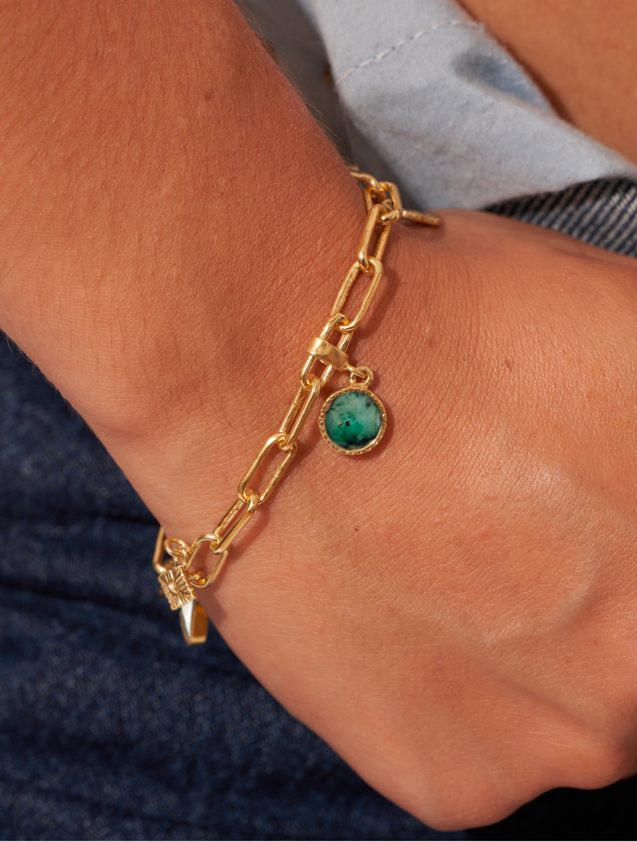 Bracelet Arya - Nacre et Emeraude