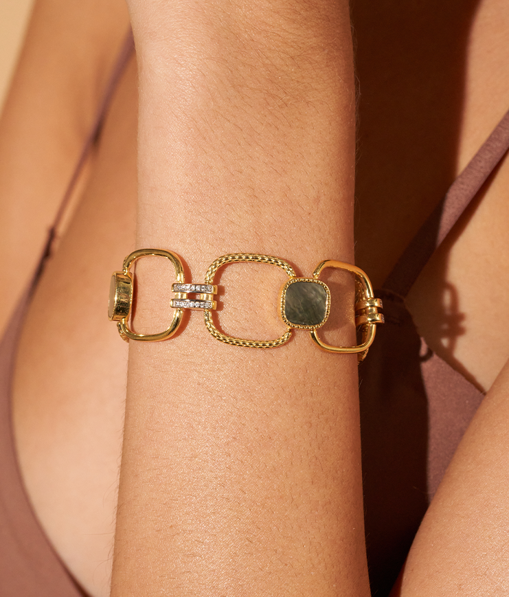 Bracelet Kaïa - Nacre Grise