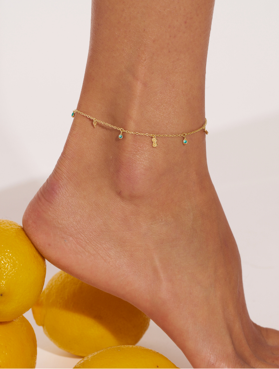 Nati Ankle Bracelet - Turquoise