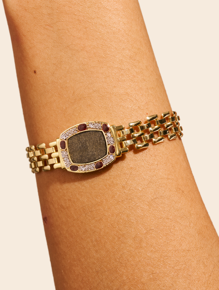 Bracelet Ranee - Obsidienne Dorée