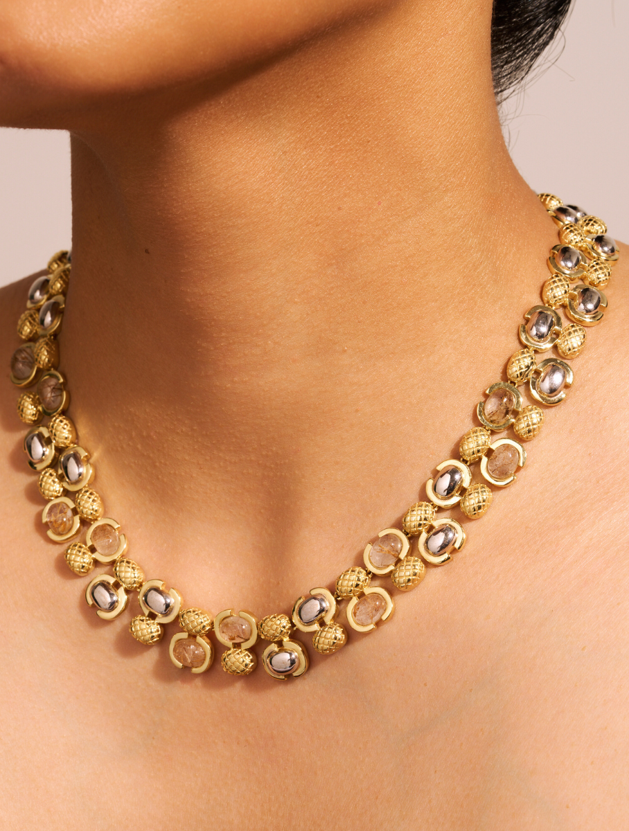 Collier Amara - Quartz Rutile Dorée