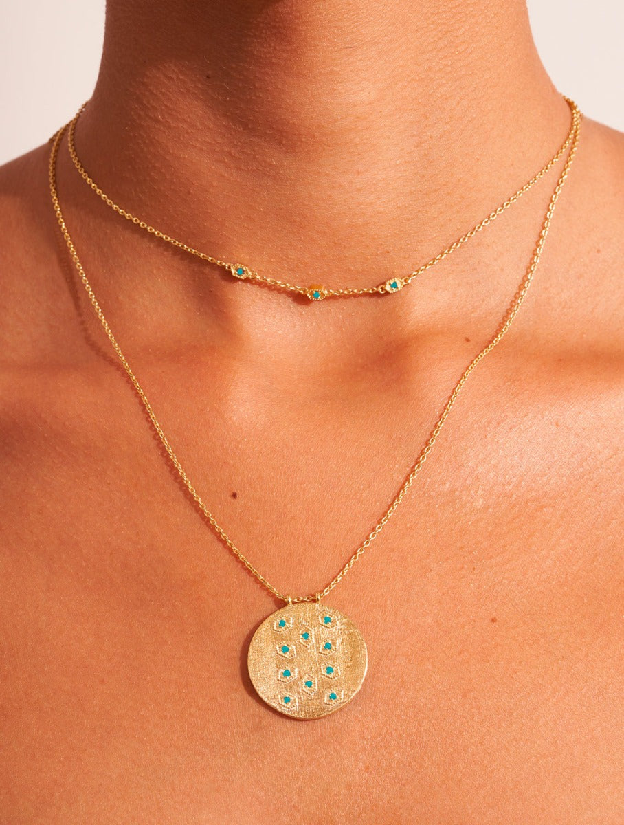 Collier Tara - Zircons Turquoise