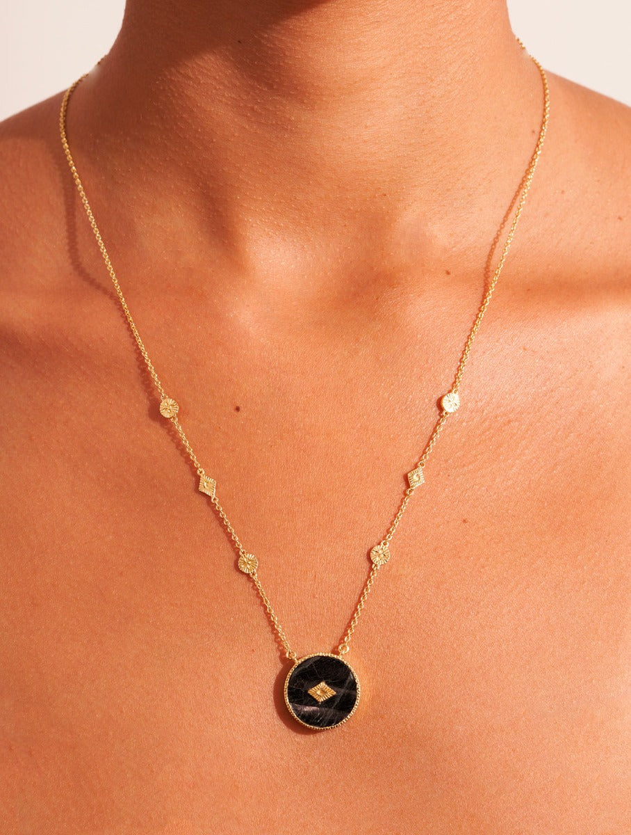 Sautoir Sanja - Onyx Texturé