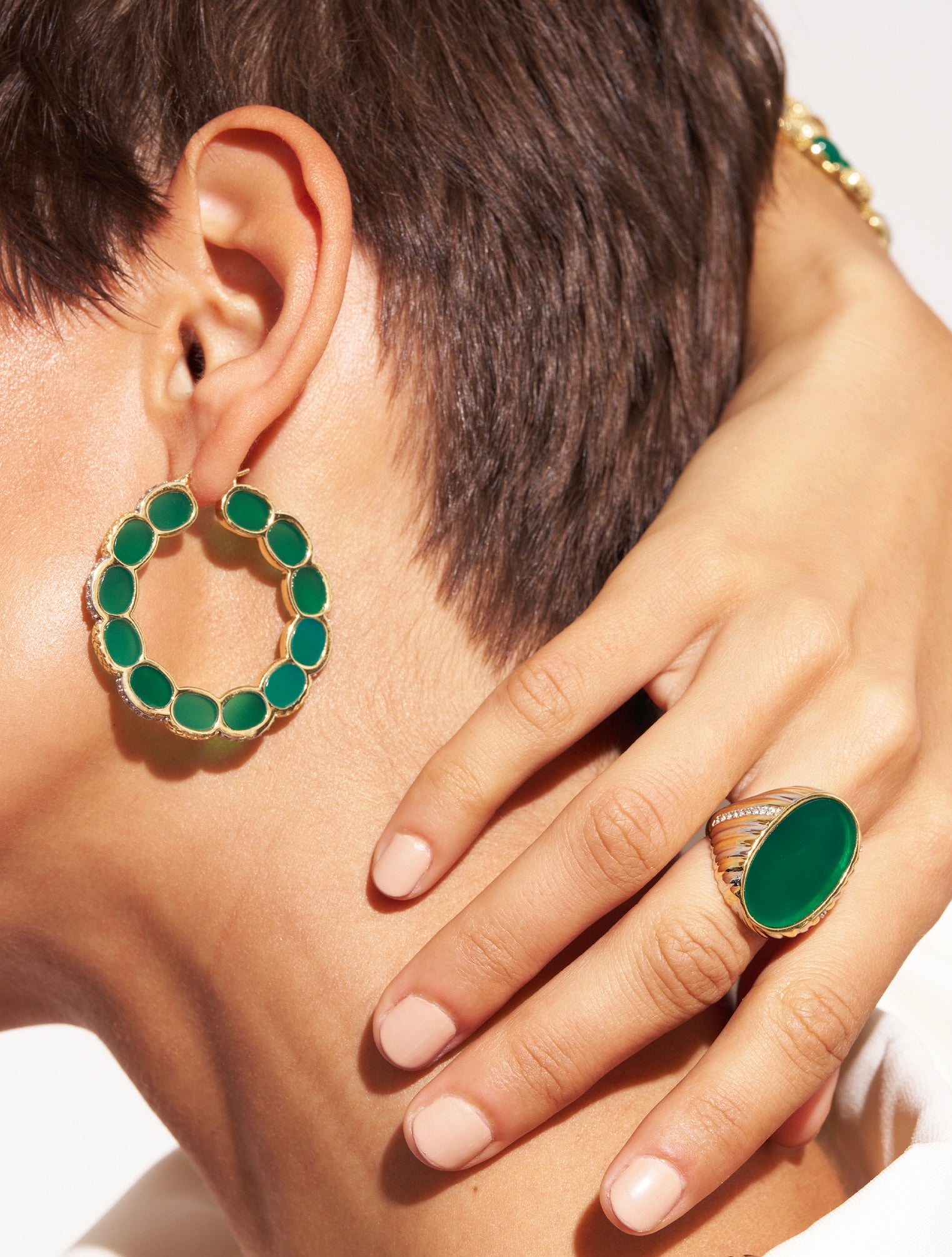 Monica vinader green onyx earrings online