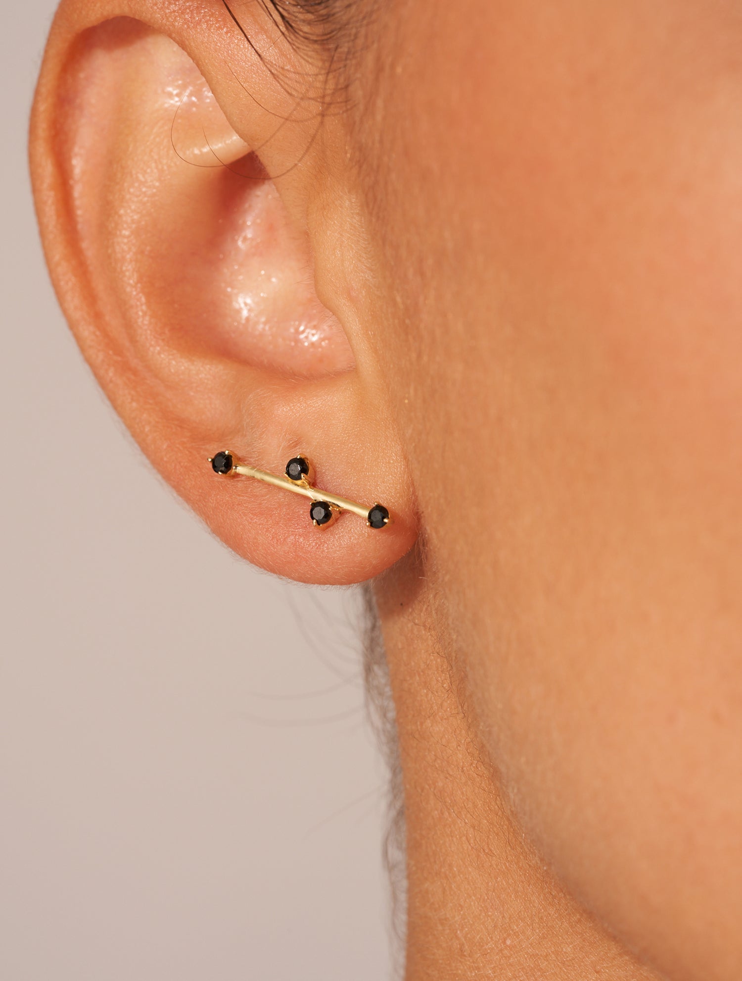 Boucles d'oreilles Delia - Zircons Noirs