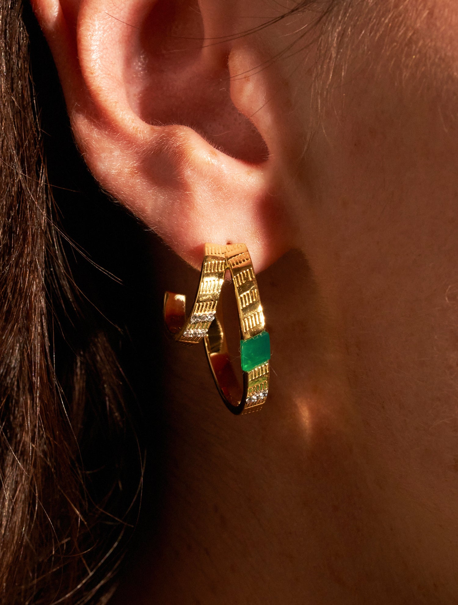 Dona Earrings - Green Onyx