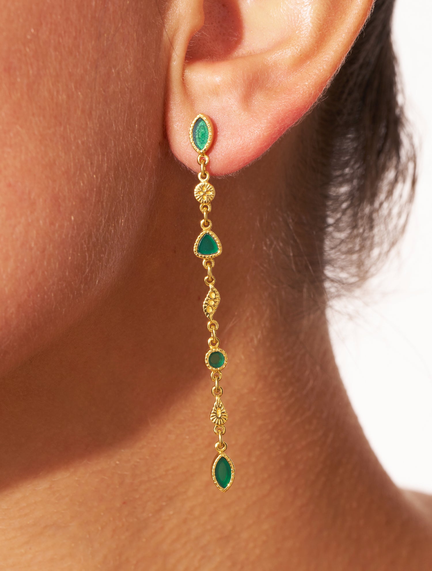 Boucles d'oreilles Macha - Onyx Vert