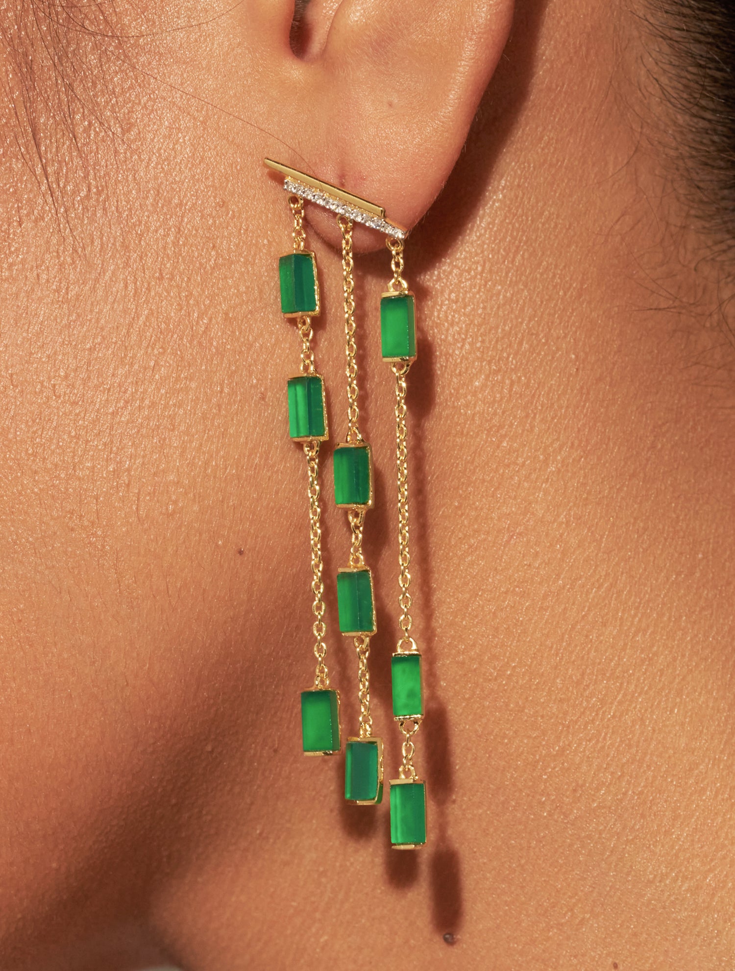 Boucles d'oreilles Mara - Onyx Vert