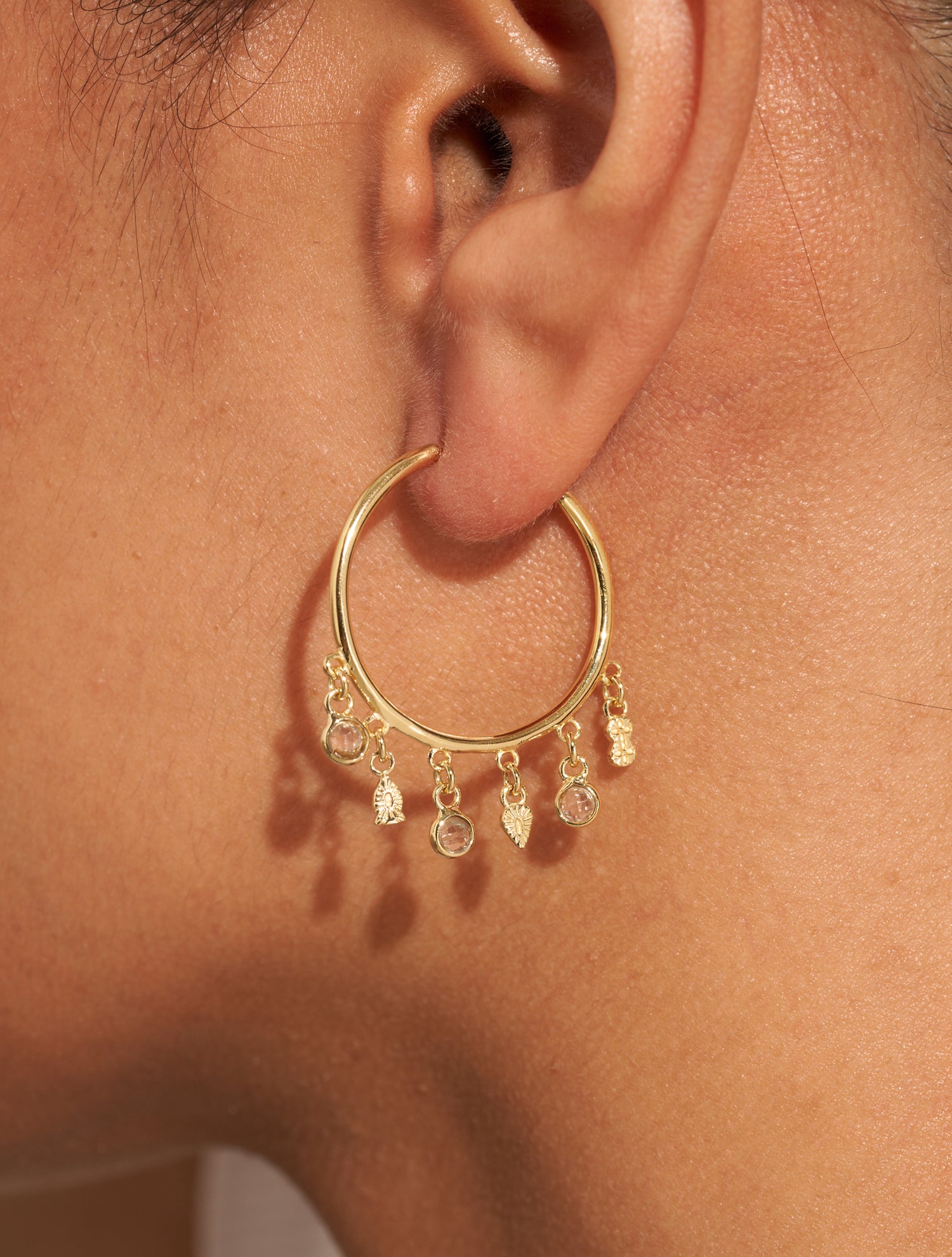 Boucles d'oreilles Nati - Zircons Blancs