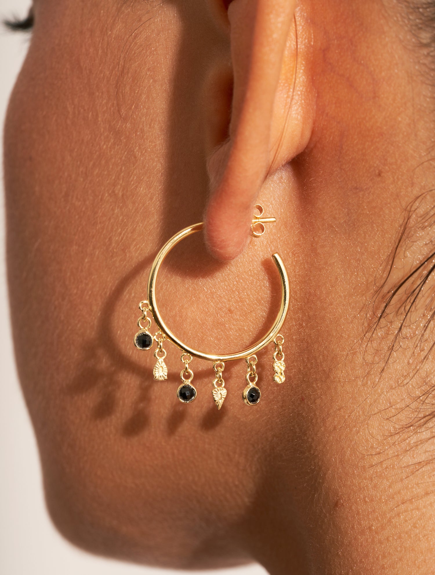 Boucles d'oreilles Nati - Zircons Noirs