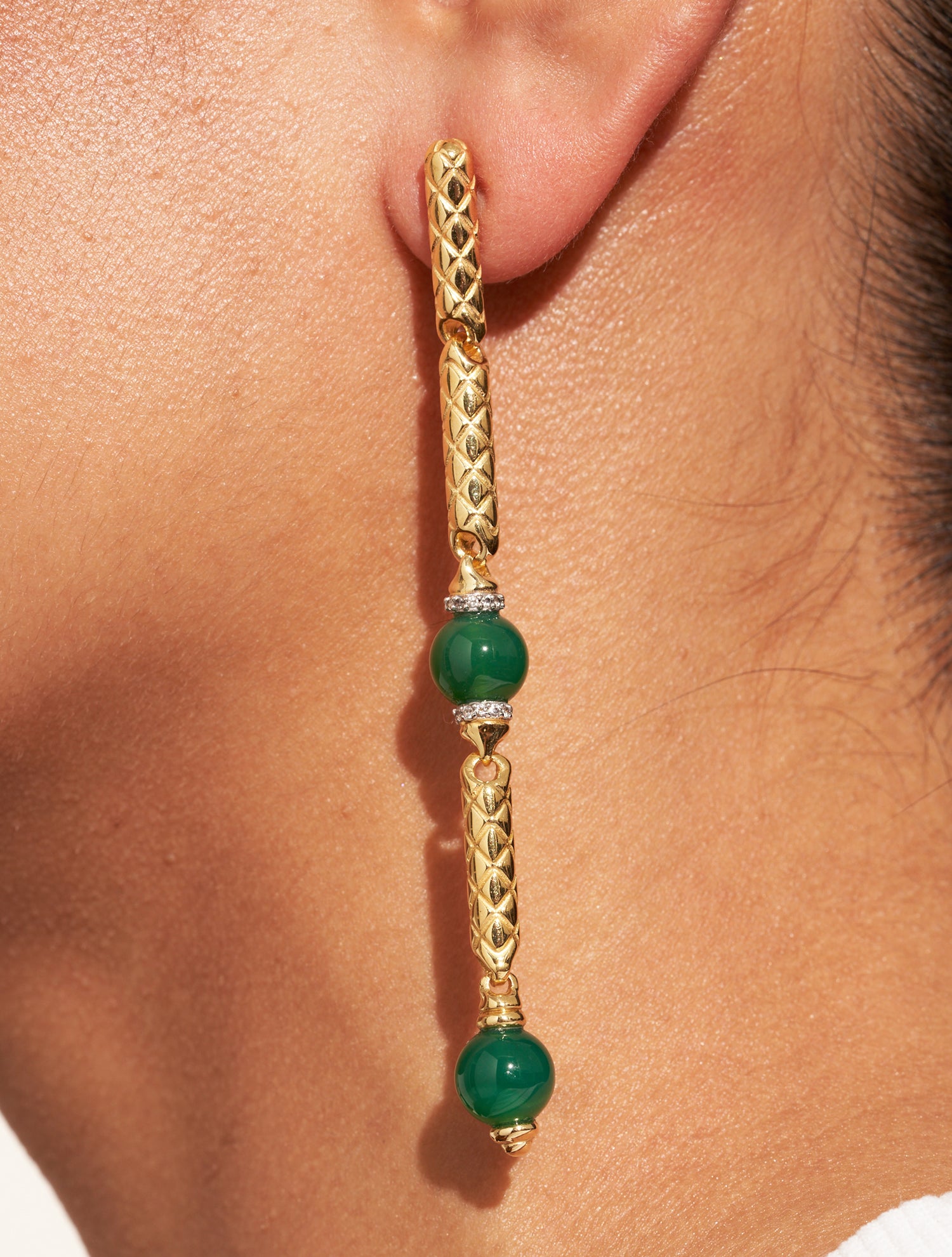 Boucles d'oreilles Oro - Onyx Vert