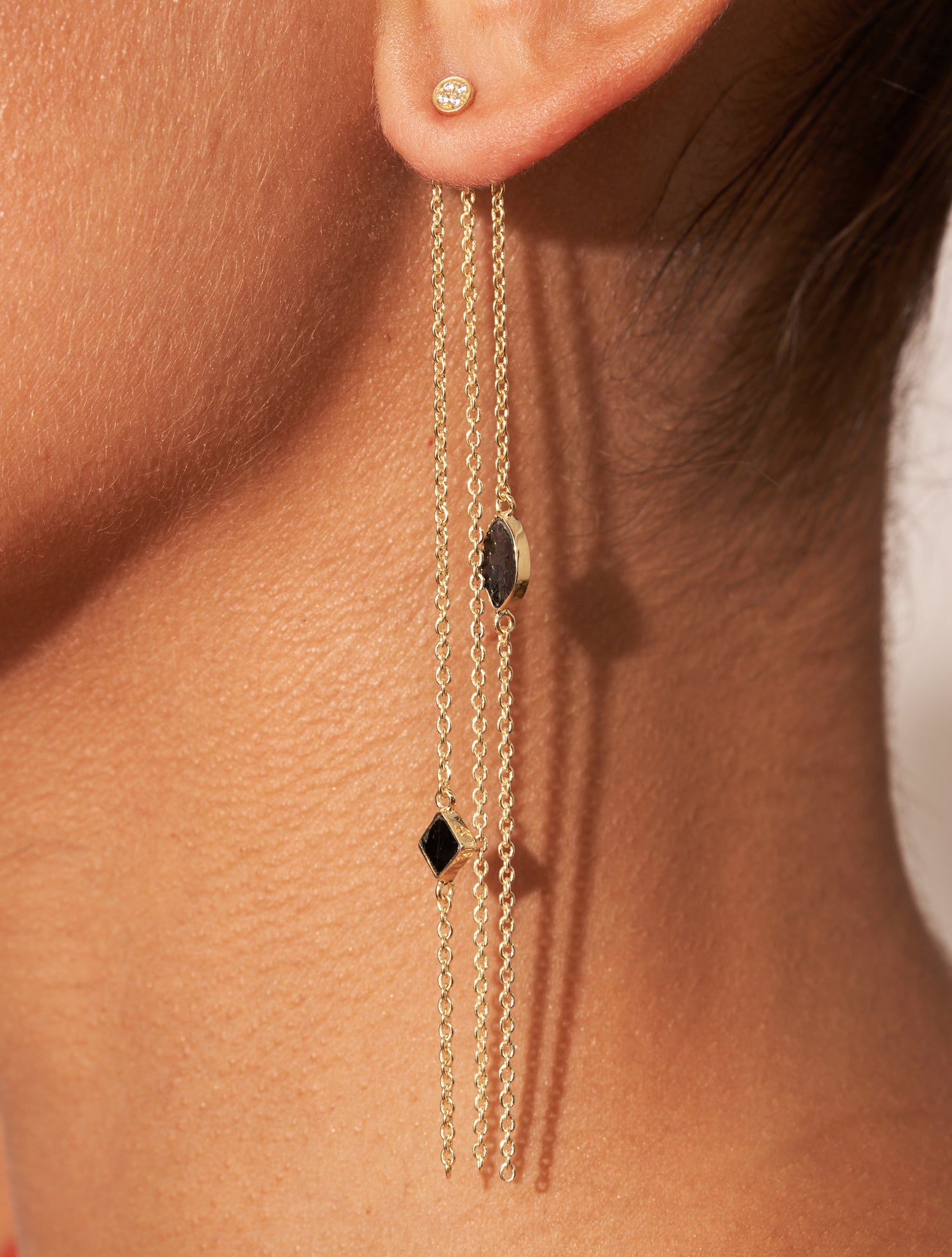 Boucles d'oreilles Shayan - Onyx Texturé