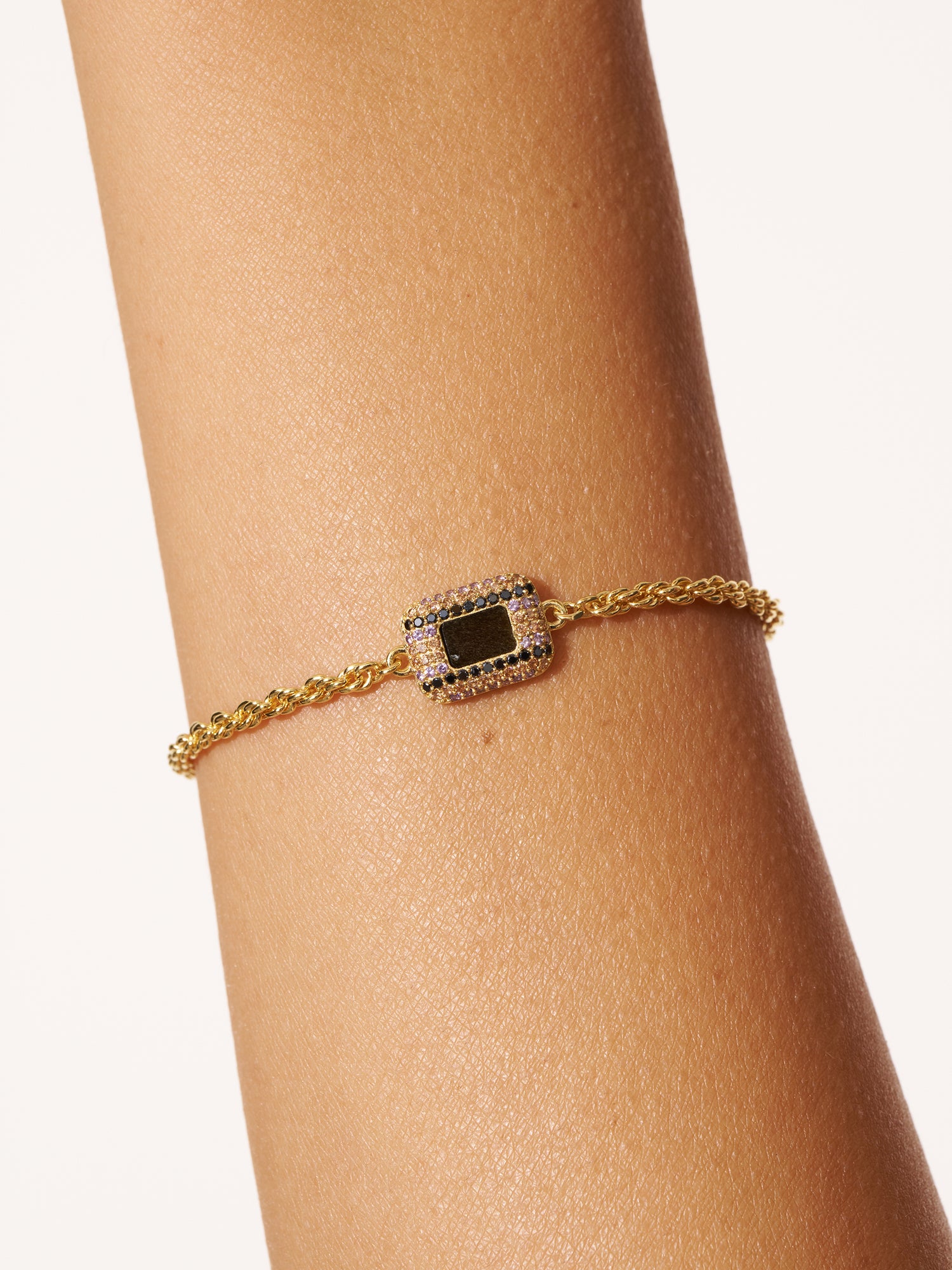 Bracelet Karma - Obsidienne dorée