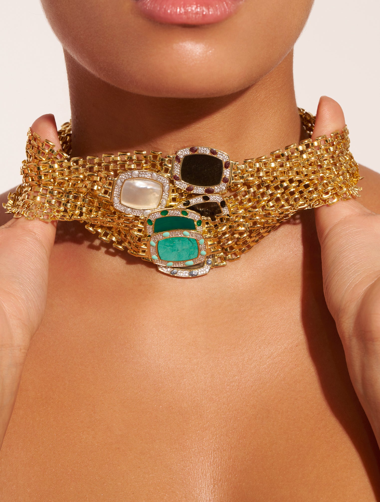 Collier Ranee Obsidienne Dorée Be Maad Collier en laiton doré