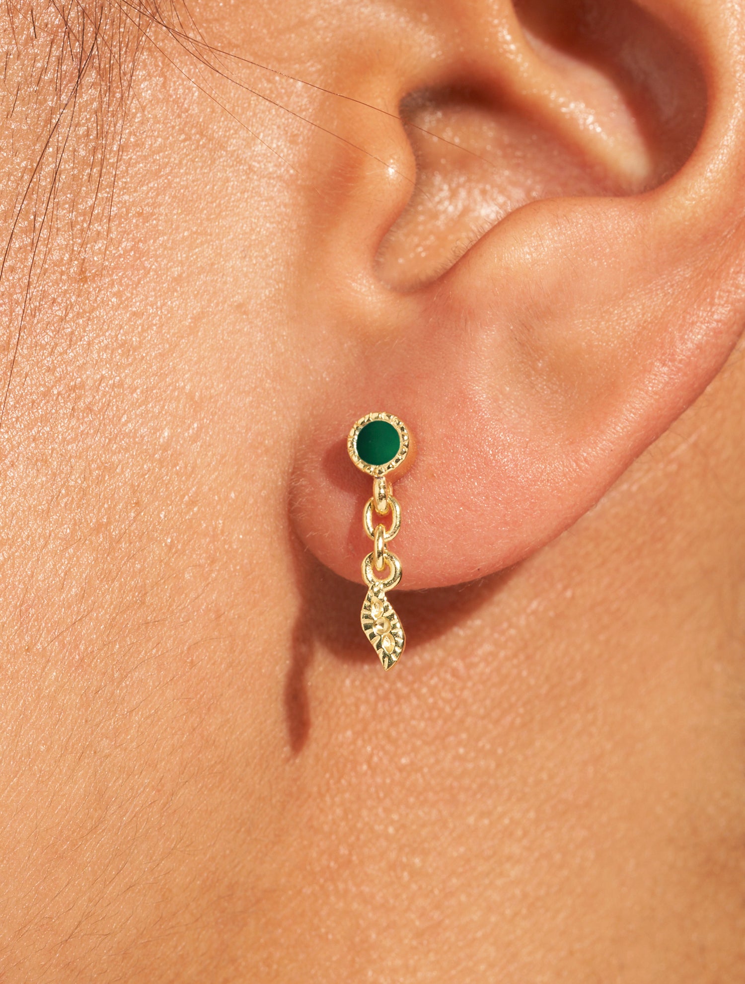 Mono boucle d'oreille Mali - Onyx Vert