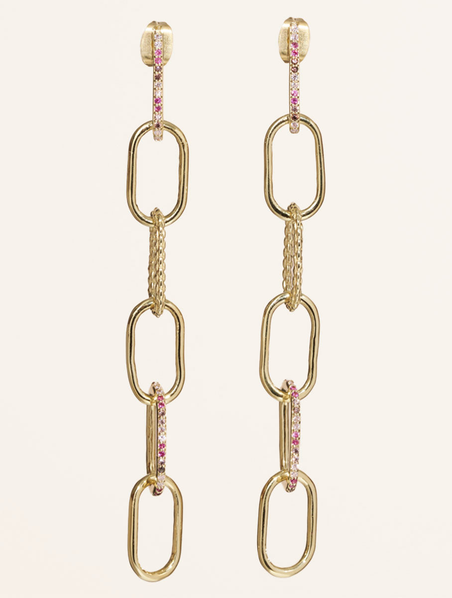 Boucles d'oreilles Rheya - Zircons roses