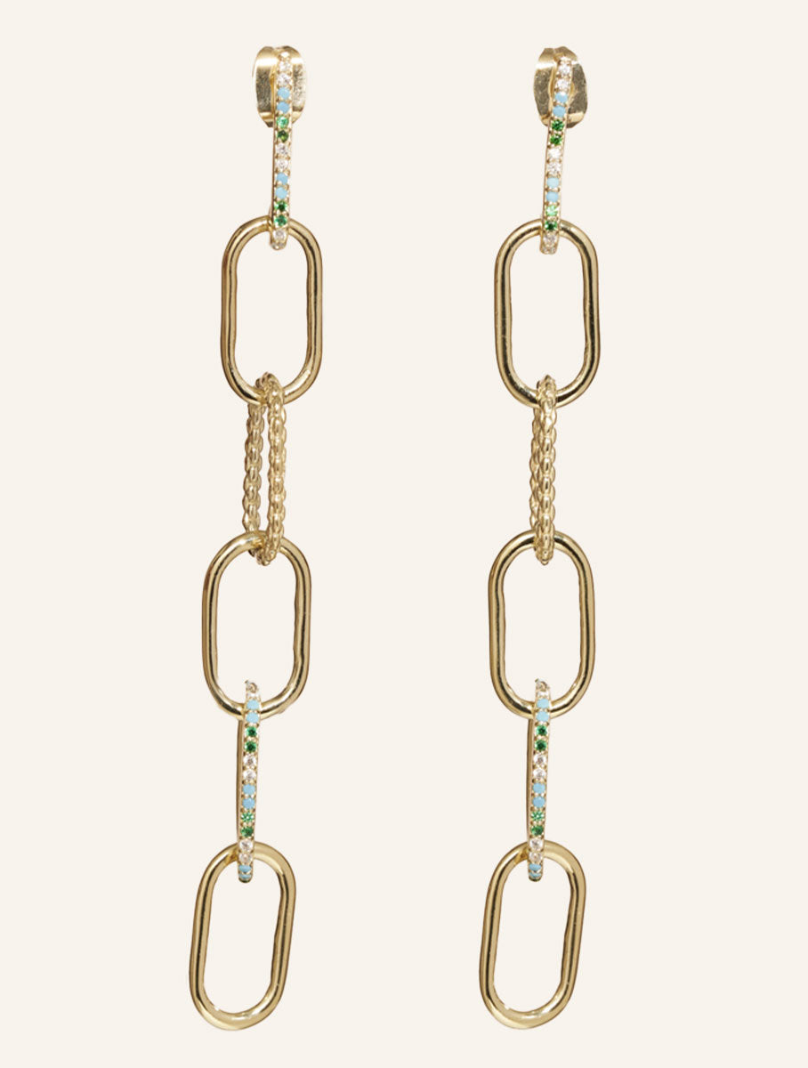 Boucles d'oreilles Rheya - Zircons Turquoises