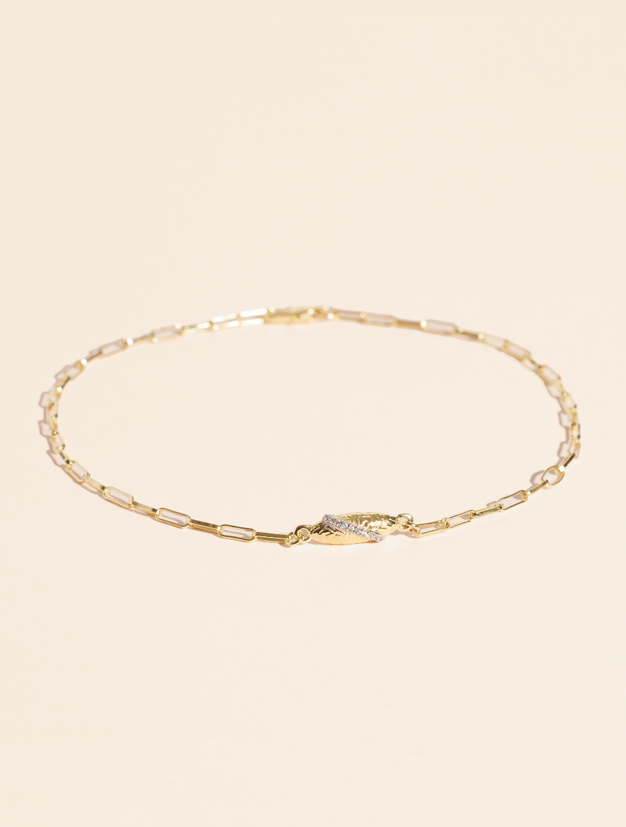 Rheya Ankle Bracelet - White Zircons