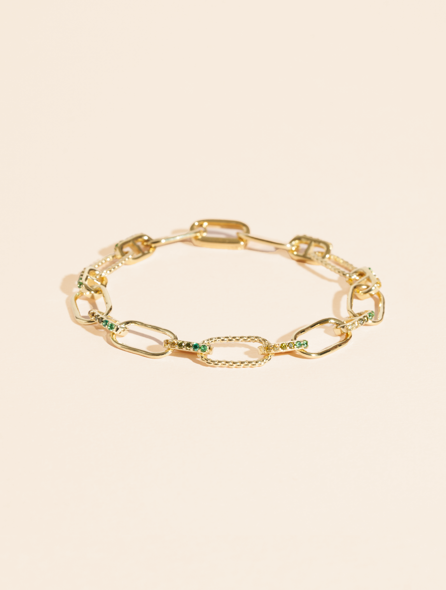Rheya bracelet - Green zircons