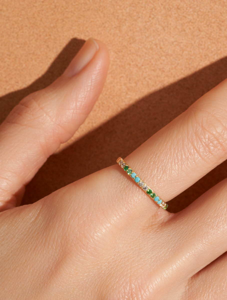 Bague Rheya - Zircons Turquoises