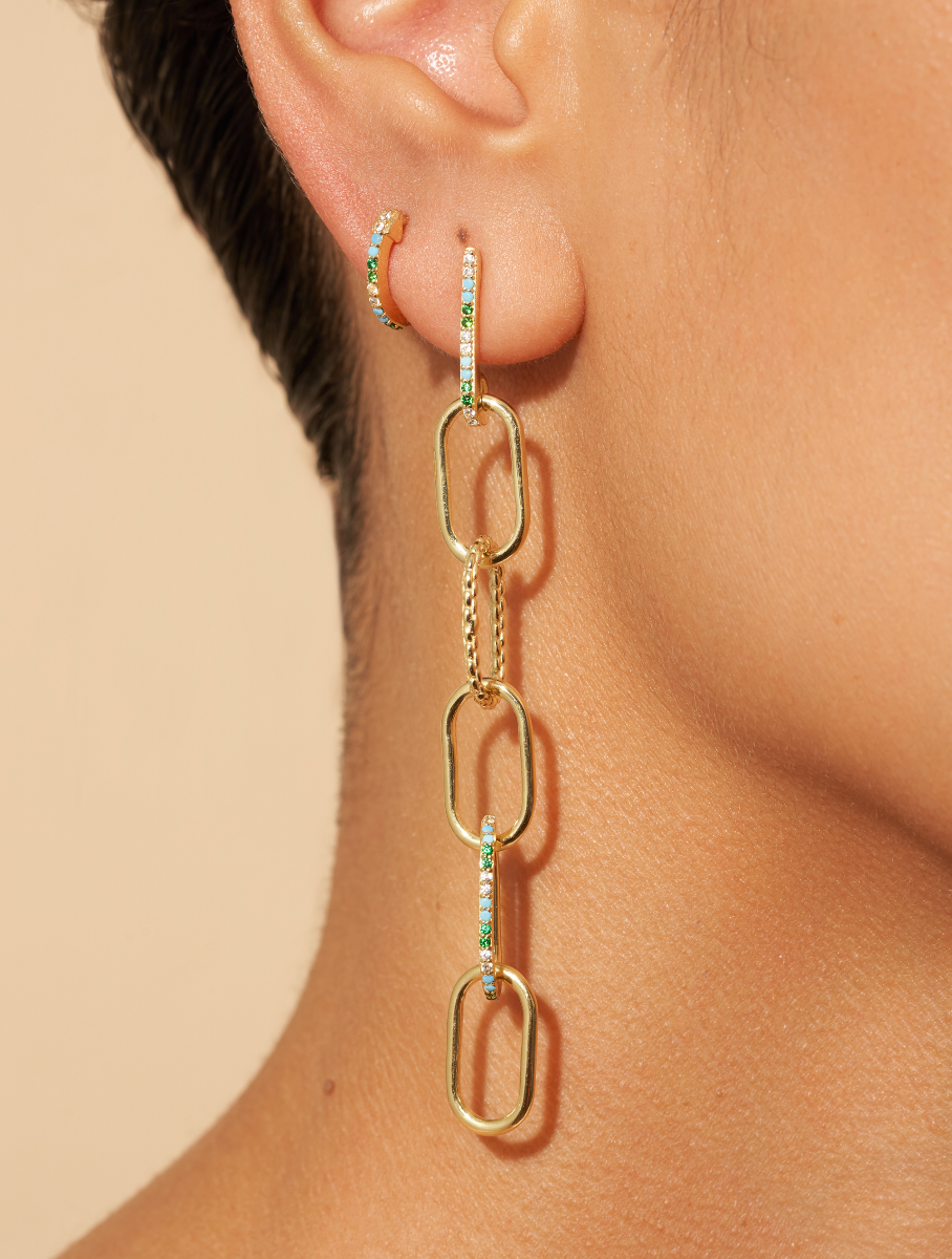 Boucles d'oreilles Rheya - Zircons Turquoises