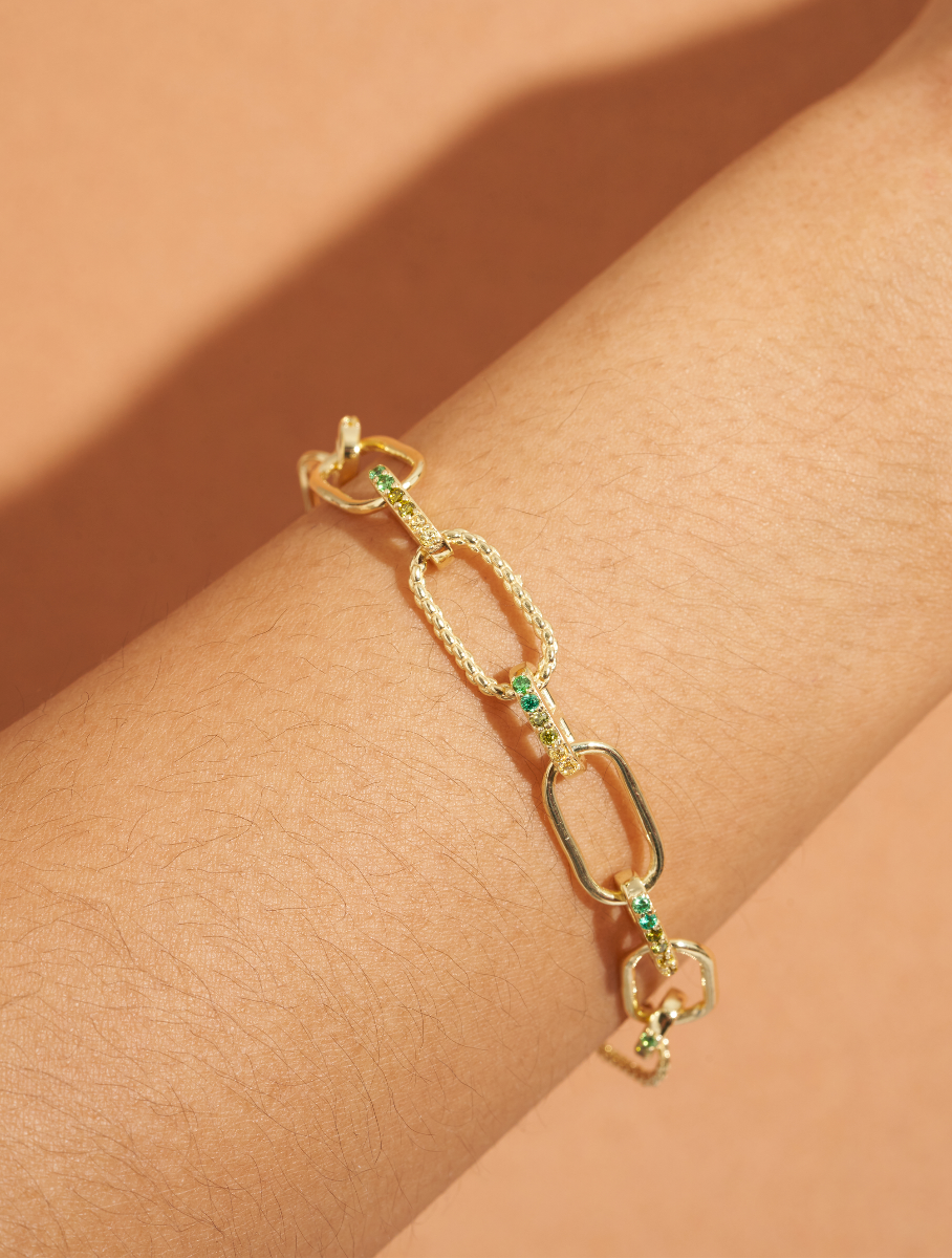 Rheya bracelet - Green zircons